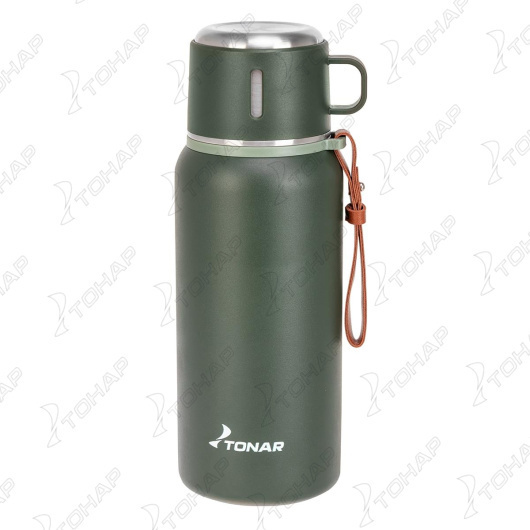 Термос ТОНАР 900ML хаки (пробка-ситечко, крышка-кружка, ремешок) Термос ТОНАР 900ML хаки (пробка-ситечко, крышка-кружка, ремешок)