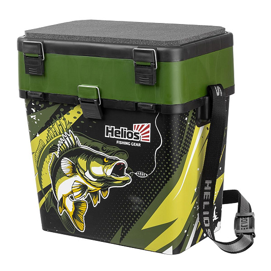 Ящик рыболовный зимний HELIOS ZANDER, 19 л, двухсекционный хаки