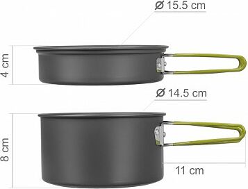 Набор посуды HELIOS 3-4 персоны. анодированный алюминий.