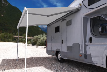 1 Маркиза автомобильная РИФ 4,5х2,5 м кассетная, привод механический, электромотор, корпус черный