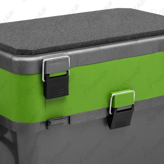 Ящик рыболовный зимний HELIOS, 19 л, серый/салатовый