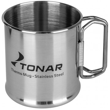 Кружка ТОНАР 300ML металлическая (нержавеющая сталь), со складными ручками Кружка ТОНАР 300ML металлическая (нержавеющая сталь), со складными ручками