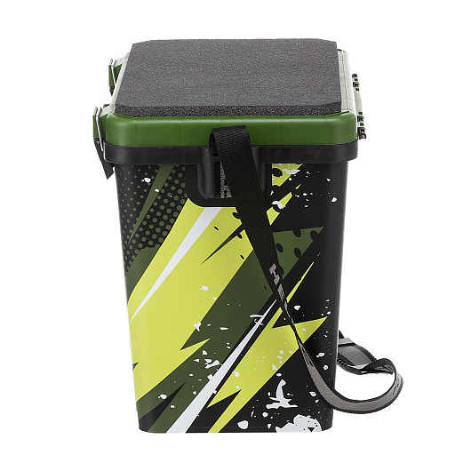 Ящик рыболовный зимний HELIOS ZANDER, 19 л, односекционный хаки