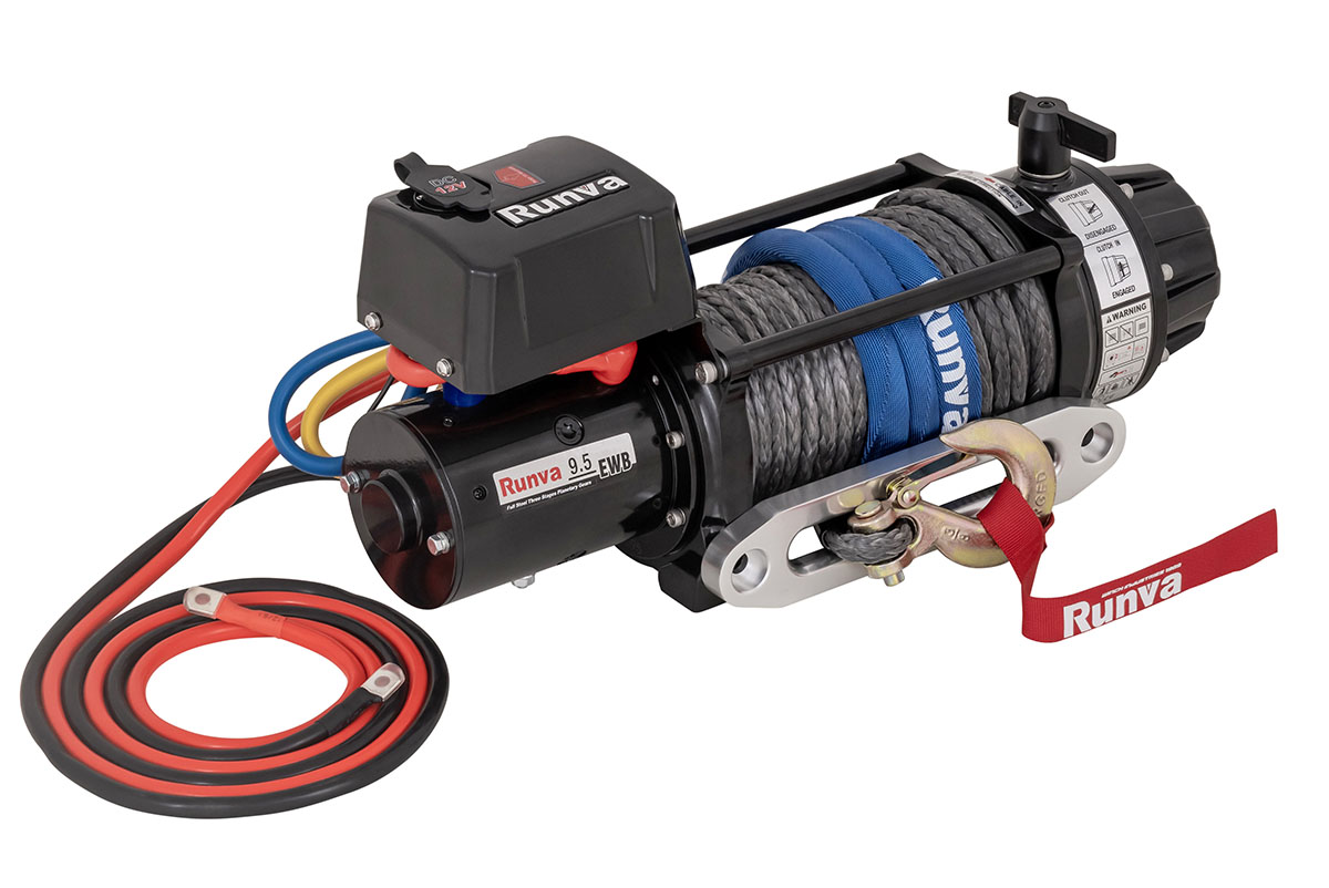 Лебёдка автомобильная электрическая 12V Runva EWB9500USR 4350 кг влагозащищенная, синтетический трос Лебёдка автомобильная электрическая 12V Runva EWB9500USR 4350 кг влагозащищенная, синтетический трос