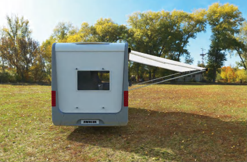 1 Маркиза автомобильная РИФ 3,5х2,5 м кассетная,  привод механический, электромотор, корпус белый