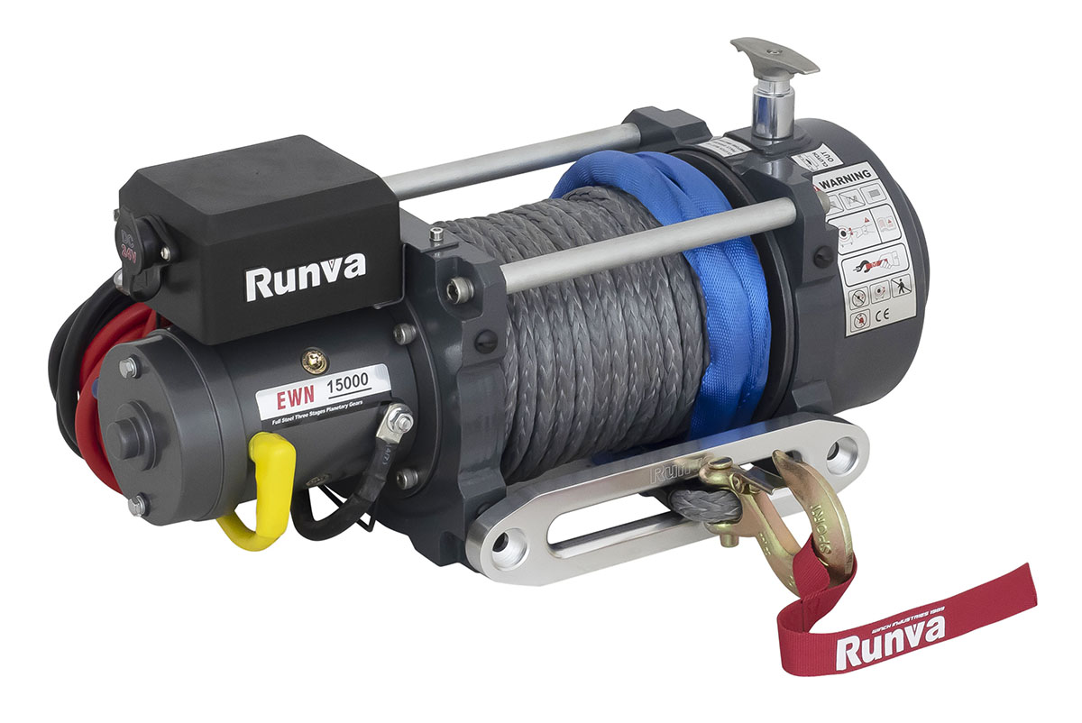 Лебёдка электрическая (индустр.) 12V Runva EWN15000USR 6800 кг синтетический трос Лебёдка электрическая (индустр.) 12V Runva EWN15000USR 6800 кг синтетический трос