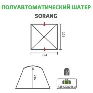 7 Шатер Nisus SORANG зелёный 7 Шатер Nisus SORANG зелёный