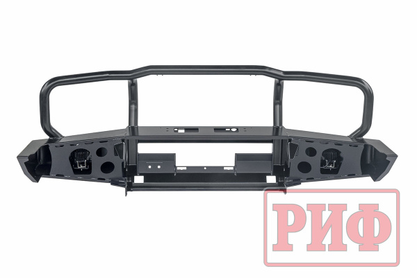 Бампер РИФ передний Toyota Land Cruiser 76/78 2007+ c доп. фарами и защитной дугой,под штатную лебед