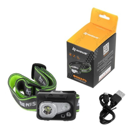 92 Фонарь налобный NISUS водонепроницаемый 300LM, IPX7, USB 92 Фонарь налобный NISUS водонепроницаемый 300LM, IPX7, USB