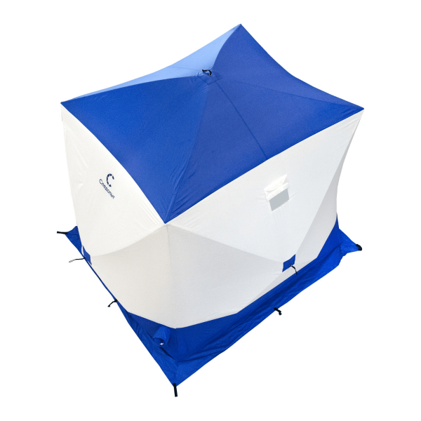 4 Палатка зимняя куб СЛЕДОПЫТ, 2,15х2,15 м, 3 слоя, синий/белый