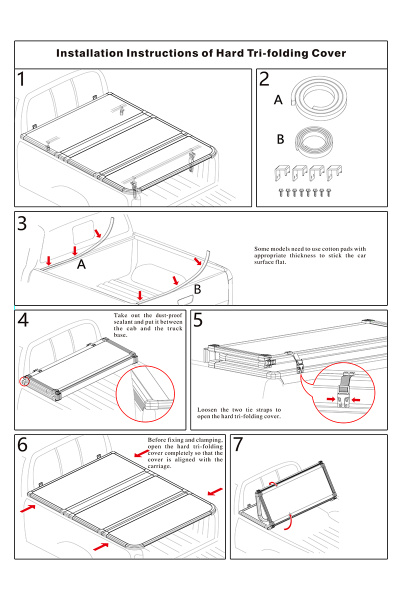 Крышка кузова РИФ для Dodge Ram 2019, трёхсекционная 2000х1813/1740 мм, алюминиевая, черная (6,5 ft)