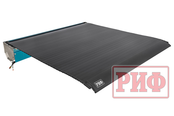Крышка кузова РИФ для Foton Tunland V7/V9, роллета раздвижная с электроприводом, 1635x1659 мм, алюминиевая, черная