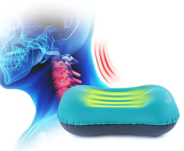 4 Подушка туристическая надувная Naturehike 42x32x11см, оранжевая