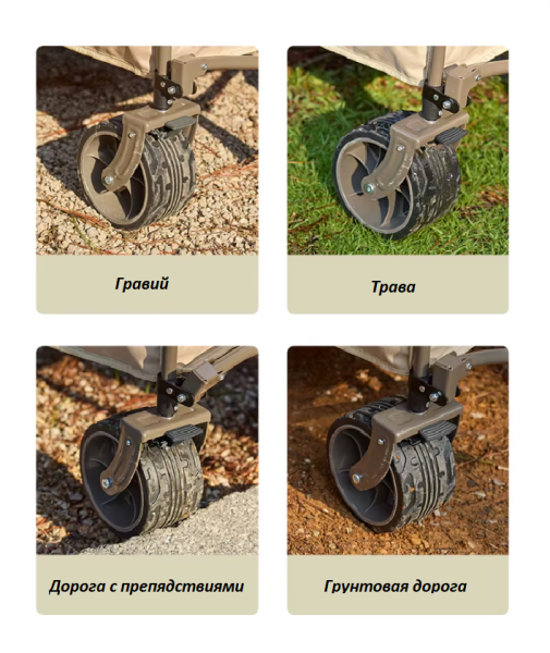 Тележка туристическая Naturehike Light 89х50х106 см, 90 л, коричневая