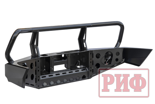 Бампер РИФ передний Toyota Land Cruiser 100 2002+ с доп. фарами и защитной дугой