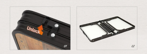 3 Стол туристический Naturehike складной, 90х60х37 см, с разборными ножками, темно-коричневый