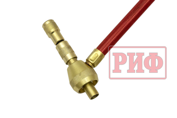 Дефлятор с манометром РИФ аналоговый 2" с шлангом от 0,3 до 5 атм