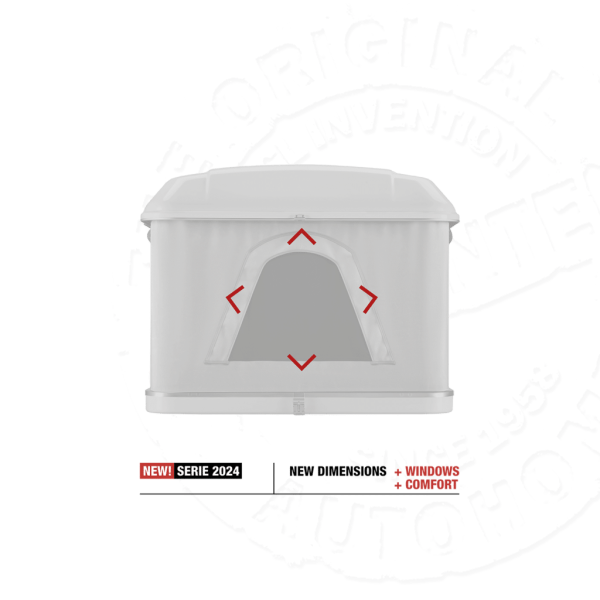 Палатка на крышу автомобиля AUTOHOME MAGGIOLINA AIRLANDER PLUS LARGE, серый тент, лестница 215 мм