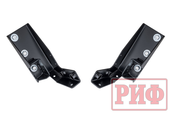 Бампер РИФ силовой передний Toyota Land Cruiser 76/78/79 2007-2024 c доп. фарами и защитной дугой, с площадкой под лебедку