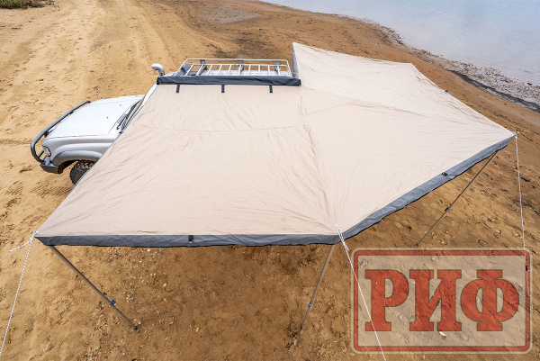 Маркиза автомобильная РИФ комбинированная (прямоугольная с веерной частью) 2,0х2,0 м (левая)