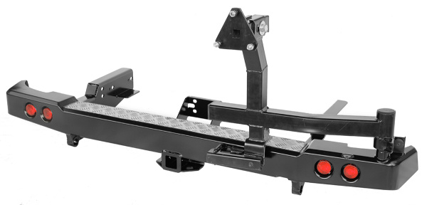 Бампер РИФ задний УАЗ Пикап 2005+ с квадратом под фаркоп, калиткой и фонарями стандарт