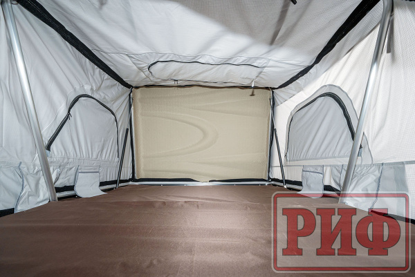 Палатка на крышу автомобиля РИФ Hard RT03-165W, корпус белый, тент серый