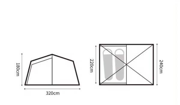 Палатка Naturehike Dune 7.6, 2-местная, коричневая
