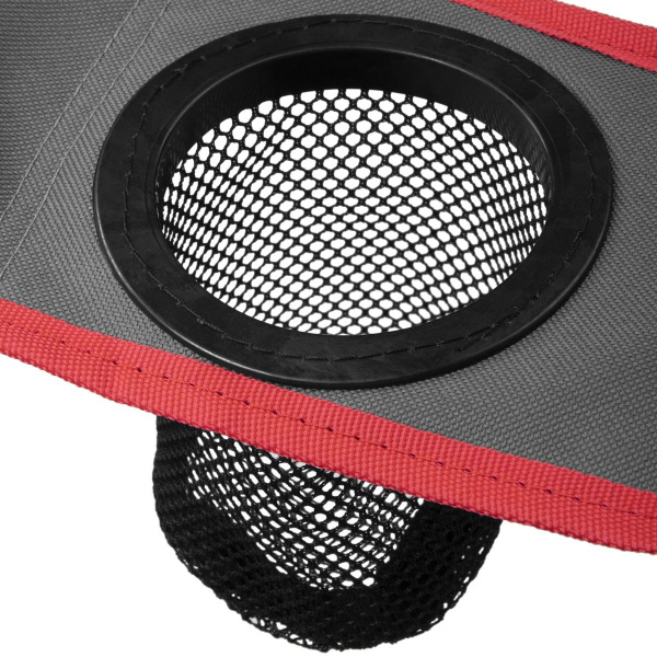 3 Кресло NISUS складное, с подлокотниками (серый/красный), без чехла