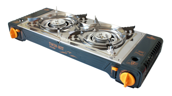 Плита газовая TOURIST TWIN-HIT двухконфорочная, с переходником (уценка)