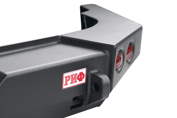 Бампер РИФ задний Jeep Wrangler JK 2006+ с квадратом под фаркоп и фонарями, стандарт