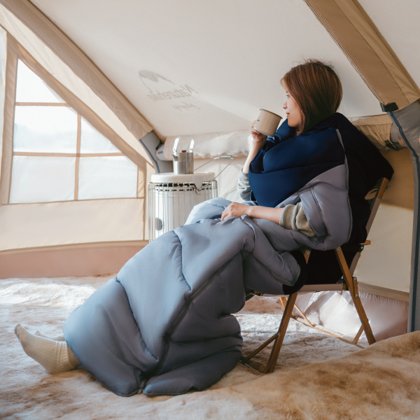 4 Мешок спальный Naturehike Sunny Day PL02 U250, (190+30)х80 см, (левый) (ТК: +8C), серо-голубой