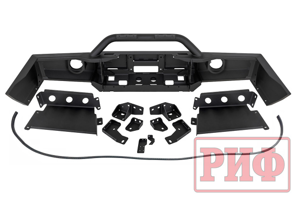 Бампер РИФ силовой передний JAC T6, SOLLERS ST6 под штатные фары, с центральной защитной дугой, стандарт