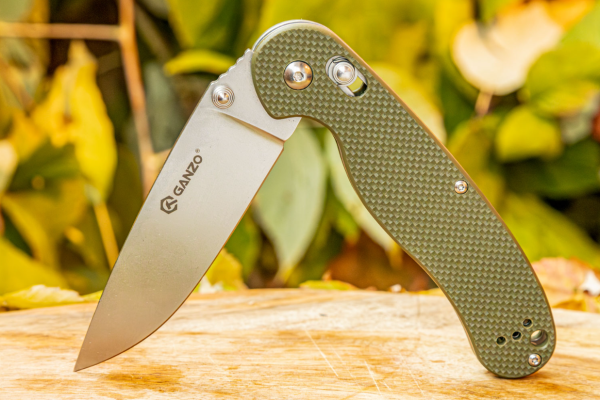 1 Нож складной GANZO, длина клинка 89 мм, сталь 440С, зеленый