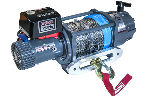 Лебёдка автомобильная электрическая 12V Runva EWB20000USR влагозащищенная, синтетический трос