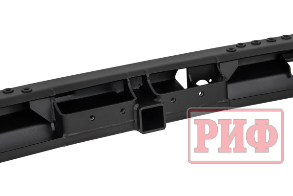 Бампер РИФ силовой задний Toyota Land Cruiser 200 2007-2015 c квадратом под фаркоп и калиткой, стандарт