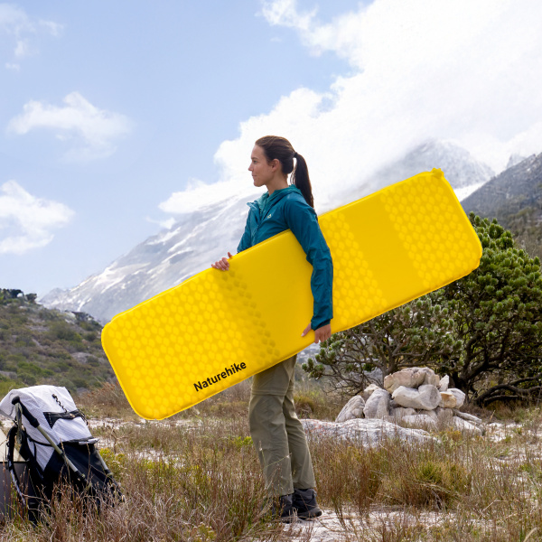 Коврик самонадувающийся Naturehike 183х53х3,5 см, желтый