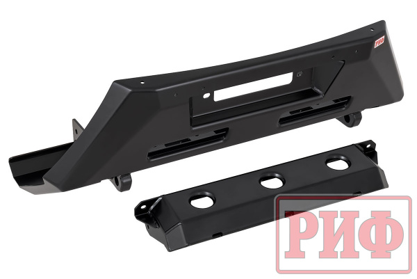 Бампер РИФ силовой передний УАЗ Патриот 2015+ с защитой рулевых тяг (центр. часть)