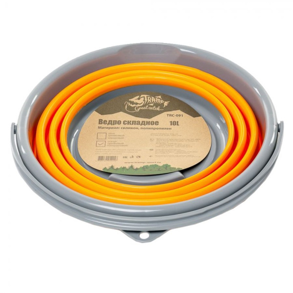 Ведро складное силиконовое Tramp 5 л (оранжевый)