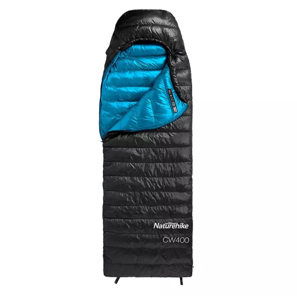 Мешок спальный Naturehike Ultralight CW400, 220х85 см, (правый) (ТК: +5°C), черный