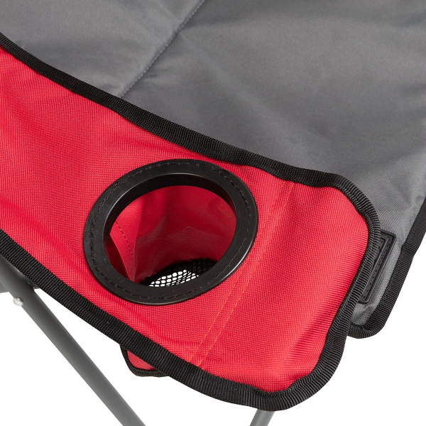 3.Кресло NISUS складное (серый/красный/черный) - мягкие подлокотники