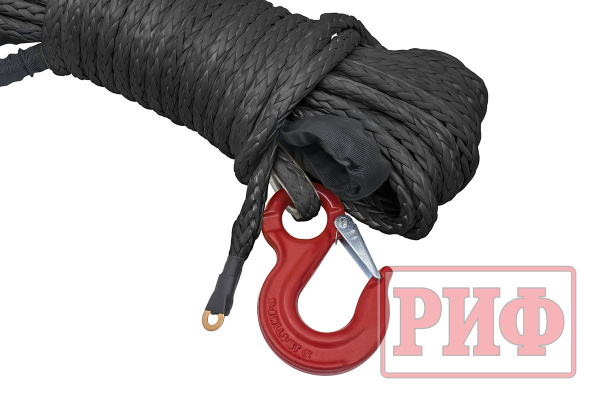 Трос для лебёдки синтетический РИФ 10 мм/25 м черный (готовый)
