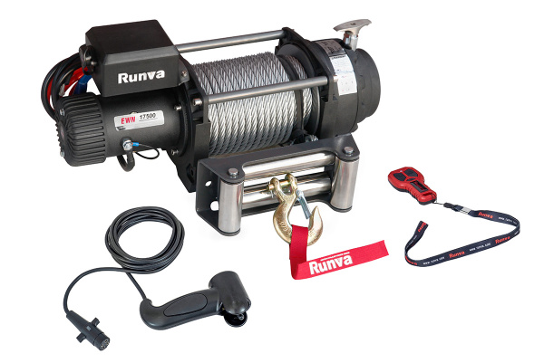 Лебёдка электрическая (индустр.) 24V Runva EWN17500U24V 7960 кг стальной трос