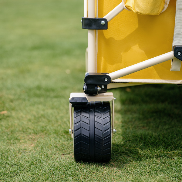 Тележка туристическая Naturehike Rubiks Cube 131/95х58х108 см, 150+90 л, горчично-желтая