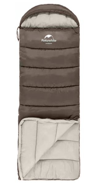 3.Мешок спальный Naturehike U350S, (190х30)х75 см, (левый) (ТК: -3°C), (коричневый)