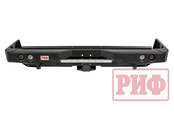 Бампер РИФ силовой задний Toyota Land Cruiser 76 2007+ с квадратом под фаркоп и фонарями Бампер РИФ силовой задний Toyota Land Cruiser 76 2007+ с квадратом под фаркоп и фонарями