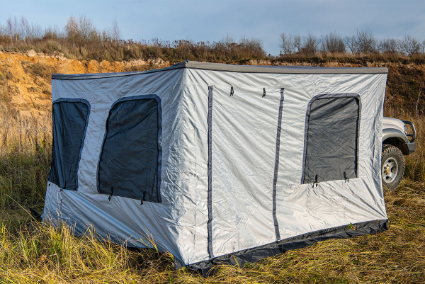 Стенки к автомобильной веерной маркизе (тамбур) РИФ 2.3х2 м, с полом (правые)