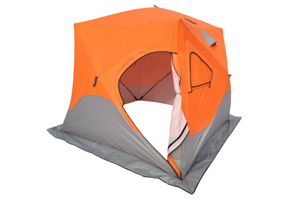 Палатка зимняя (240*240*210) оранжевая с серым