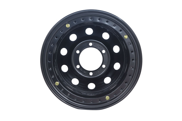 Диск усиленный стальной черный 6x139,7 8xR16 d110 ET-19 с двойным бедлоком (красный)