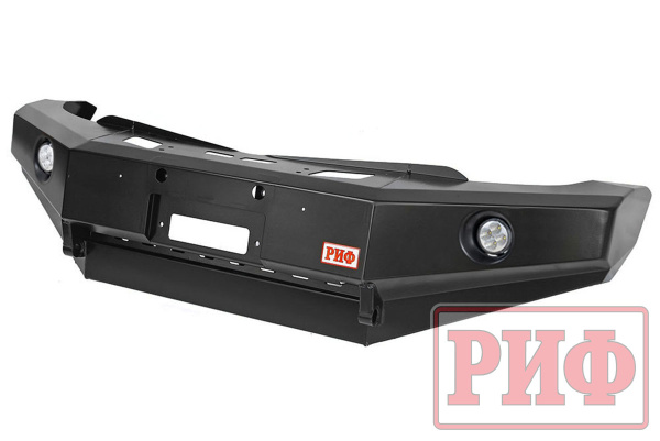 Бампер РИФ передний Mitsubishi L200 2005-2015/Pajero Sport 2009-2015 с доп.фарами и защ.бачка омыват