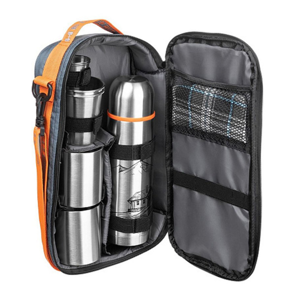 1 Набор для пикника Prival на 2 персоны с термосом+2 термокружки HELIOS серый